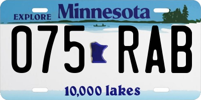 MN license plate 075RAB
