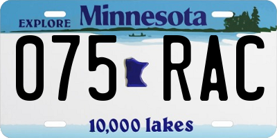 MN license plate 075RAC
