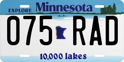 MN license plate 075RAD