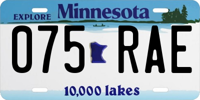 MN license plate 075RAE