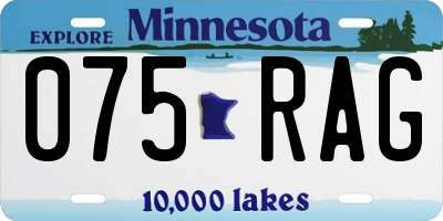 MN license plate 075RAG