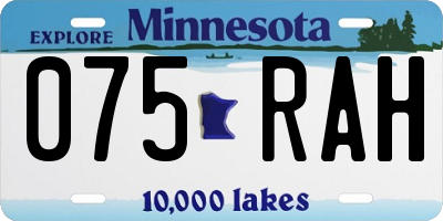 MN license plate 075RAH