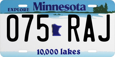 MN license plate 075RAJ