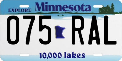 MN license plate 075RAL