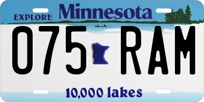 MN license plate 075RAM