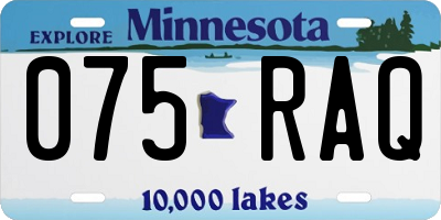 MN license plate 075RAQ