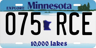MN license plate 075RCE