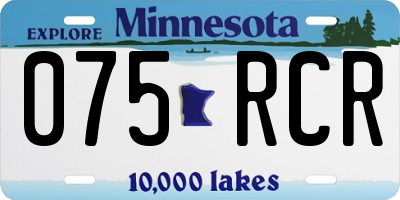 MN license plate 075RCR