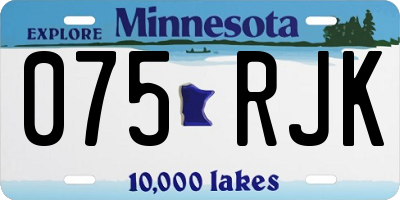 MN license plate 075RJK