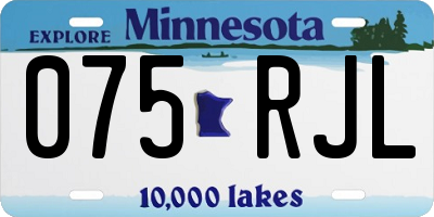 MN license plate 075RJL