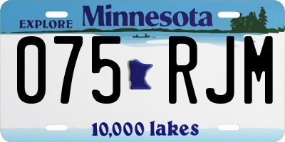 MN license plate 075RJM