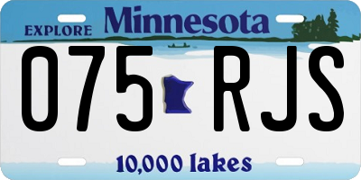 MN license plate 075RJS