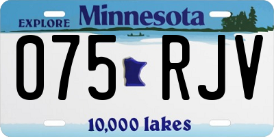 MN license plate 075RJV
