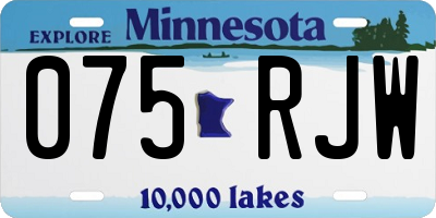 MN license plate 075RJW