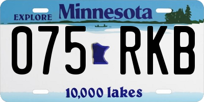MN license plate 075RKB