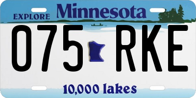 MN license plate 075RKE