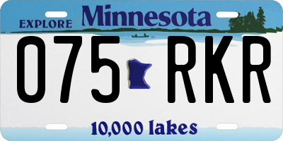 MN license plate 075RKR