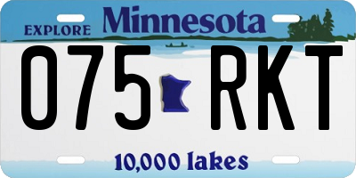 MN license plate 075RKT