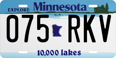 MN license plate 075RKV