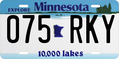 MN license plate 075RKY