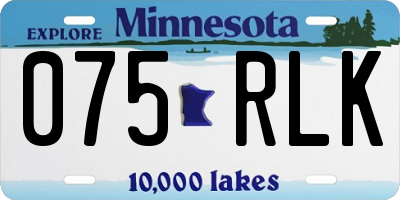 MN license plate 075RLK