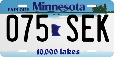 MN license plate 075SEK