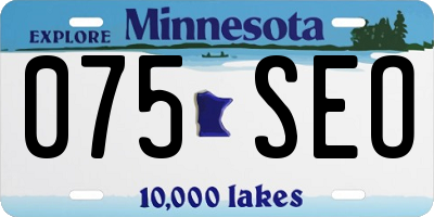 MN license plate 075SEO