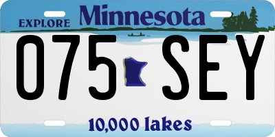 MN license plate 075SEY