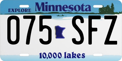 MN license plate 075SFZ