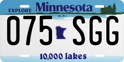 MN license plate 075SGG