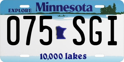 MN license plate 075SGI