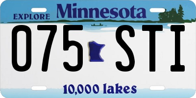 MN license plate 075STI