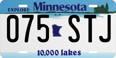 MN license plate 075STJ