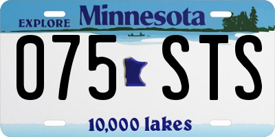 MN license plate 075STS
