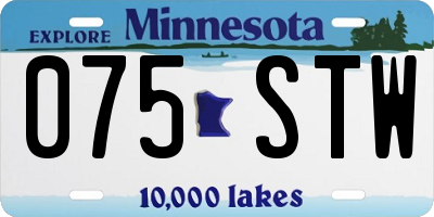 MN license plate 075STW