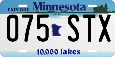 MN license plate 075STX