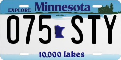 MN license plate 075STY