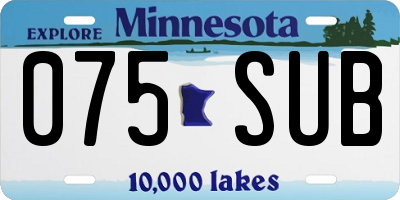 MN license plate 075SUB