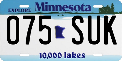 MN license plate 075SUK