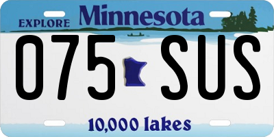 MN license plate 075SUS