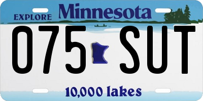 MN license plate 075SUT
