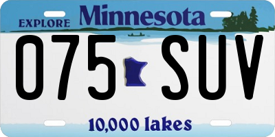 MN license plate 075SUV