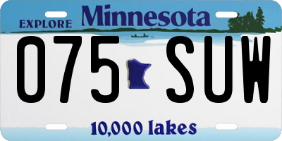 MN license plate 075SUW