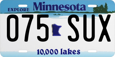 MN license plate 075SUX