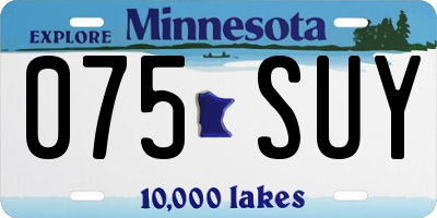MN license plate 075SUY