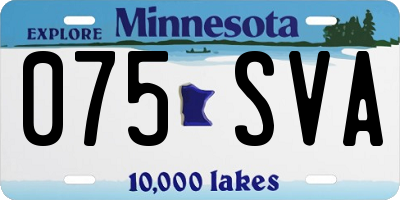 MN license plate 075SVA