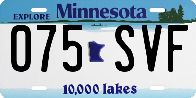 MN license plate 075SVF