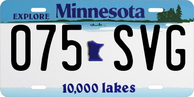 MN license plate 075SVG
