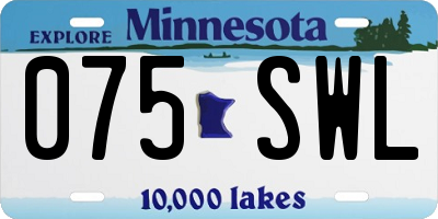 MN license plate 075SWL