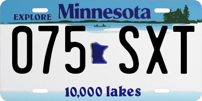 MN license plate 075SXT